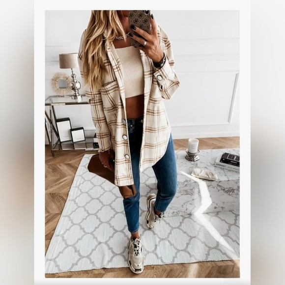 StunShow Plaid  Button Down Flannel Shacket #1109 NWOT - Picture 7 of 11